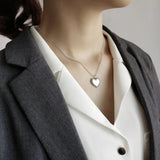Vintage 925 Sterling Silver Heart Pendant Necklace Beads Chain