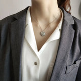 Vintage 925 Sterling Silver Heart Pendant Necklace Beads Chain