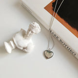 Vintage 925 Sterling Silver Heart Pendant Necklace Beads Chain