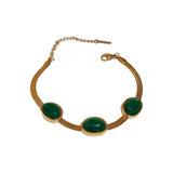 Vintage Green Stone Necklace Set for Women