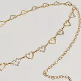 Diamond Fringe Waist Chain Belt for Dress Heart Shape Waistband