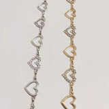 Diamond Fringe Waist Chain Belt for Dress Heart Shape Waistband