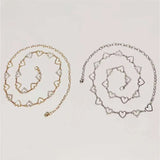 Diamond Fringe Waist Chain Belt for Dress Heart Shape Waistband