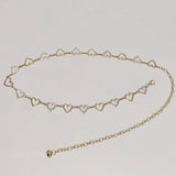 Diamond Fringe Waist Chain Belt for Dress Heart Shape Waistband