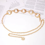 Women's Silver Moon Waist Chain Thin Belt for Dress