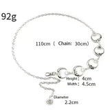 Women's Silver Moon Waist Chain Thin Belt for Dress