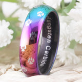 6mm Dog Cat Paw Tungsten Wedding Band Engagement Ring