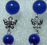 Jade Circle Cat Eye Stone Retro Earrings