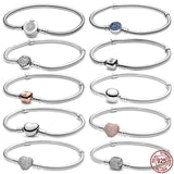 925 Silver Heart Crown Bracelet for Charm Beaded DIY