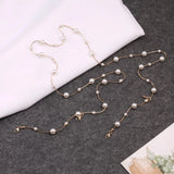 Women's Pearl Chain Waistband with Adjustable Metal Accents