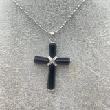 Women's Cross YELLOW Jade Pendant Necklace