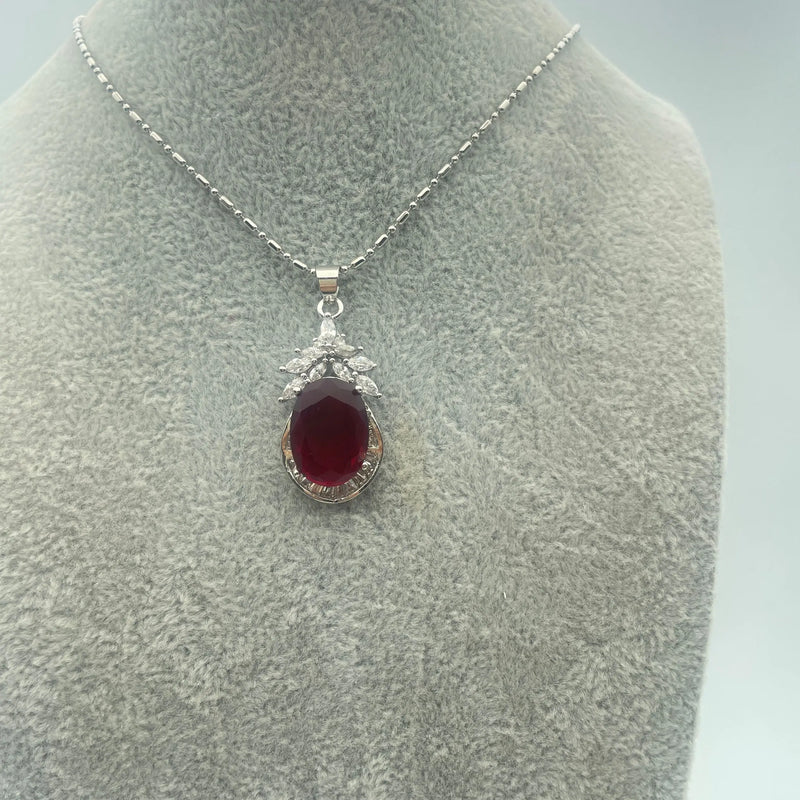 RED Zircon Pendant Necklace for Women