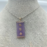 Women's Long Fu Character Red Jade Pendant Necklace