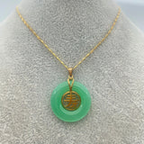 Women's National Light Green Jade Pendant Necklace