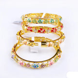 Crystal Flower Cloisonne Bracelet for Women