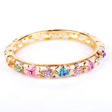 Crystal Flower Cloisonne Bracelet for Women