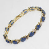 Women's Purple Opal Bracelet, Egg Shaped, Plated