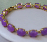 Women's Purple Jade Bracelet, Egg Shaped
