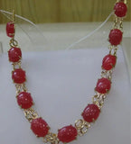 Red Jade Bracelet with Egg Shape Design