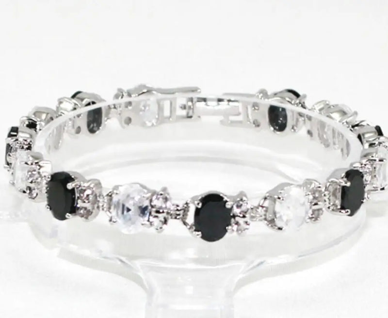Egg Shaped Zircon & Agate Bracelet, Women's Plated Bracelet