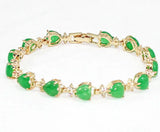 Heart-Shaped Green Malay Jade Bracelet for Women