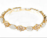 Metal Gilded Egg Cat Eye Stone Bracelet