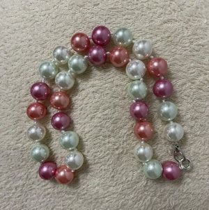 Multicolor Shell Pearl Necklace 18in