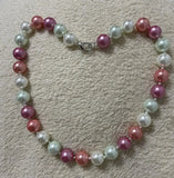 Multicolor Shell Pearl Necklace 18in