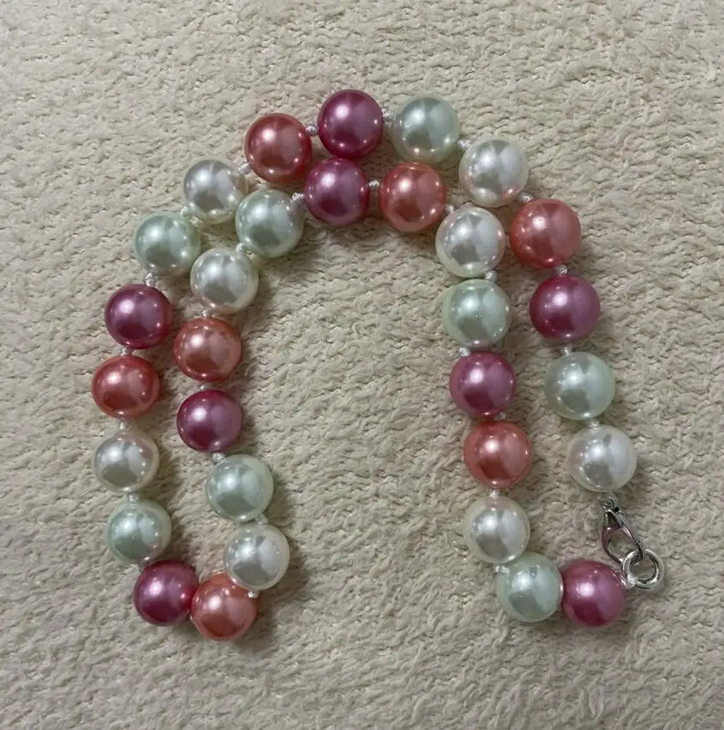 Multicolor Shell Pearl Necklace 18in