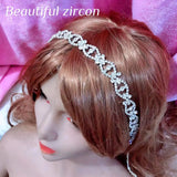 Rhinestone Crystal Forehead Chain Elastic Hair Band Party Accessory