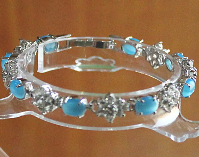 Silver Plated Opal Bracelet for Women