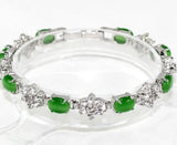 Silver Plated Green Opal Bracelet for Women