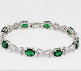 Green Zircon Bracelet with Micro Inlaid Diamond