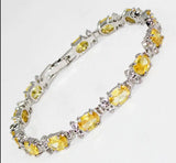 Silver Plated Yellow Zircon Bracelet