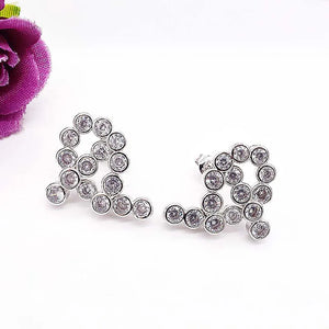 Women's CZ Pendant & Earrings Set, Pearl Bracelet Clasp