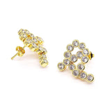 Women's CZ Pendant & Earrings Set, Pearl Bracelet Clasp