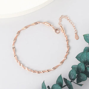 Rose Bangle Hand Chains Kpop Jewellery Twist Bracelet For Women