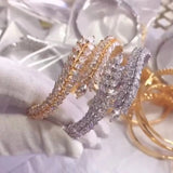 Women's Leaf Zircon Bracelet Plant Large Flower Jewelry