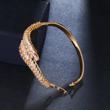Women's Leaf Zircon Bracelet Plant Large Flower Jewelry
