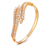 Women's Leaf Zircon Bracelet Plant Large Flower Jewelry