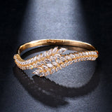 Women's Leaf Zircon Bracelet Plant Large Flower Jewelry