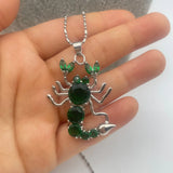 Dark Green Scorpion Zircon Pendant Necklace