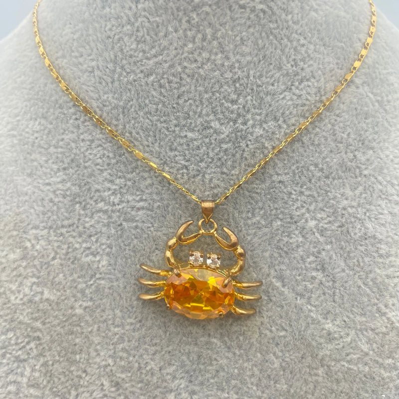 Women's Crab Zircon Pendant Necklace