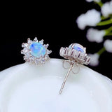 Opal Earrings 925 Silver Natural Women's Jewelry