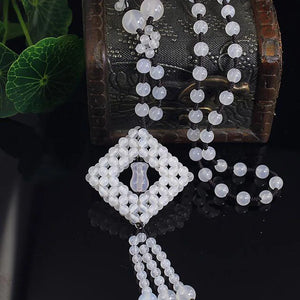 Women's Agate Sweater Chain Long Necklace Spring Jewelry Necklace