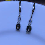 Starlight Gemstone Ear Hooks 925 Silver Birthday Gift