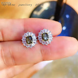 Starlight Gemstone Ear Hooks in 925 Silver - Birthday Gift