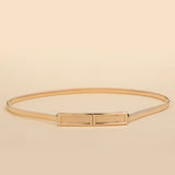 Women's Slim Waistband Decorative Dress with Rectangular Buckle Waist Chain