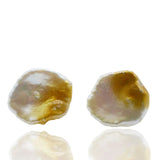 Baroque Pearl 925 Silver Stud Earrings Natural White Freshwater Pearl