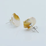 Baroque Pearl 925 Silver Stud Earrings Natural White Freshwater Pearl